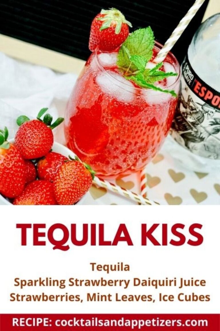 Sparkling Tequila Kiss Cocktails and Appetizers