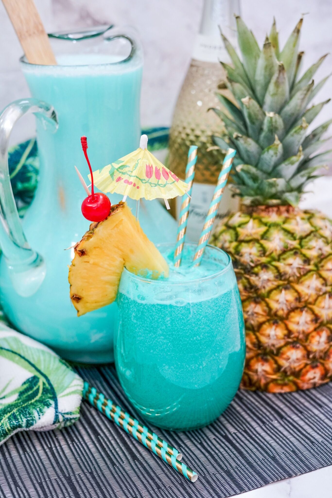 Sparkling Blue Hawaiian - Cocktails and Appetizers