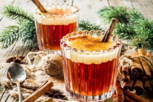 Hot Buttered Rum with cinnamon stick