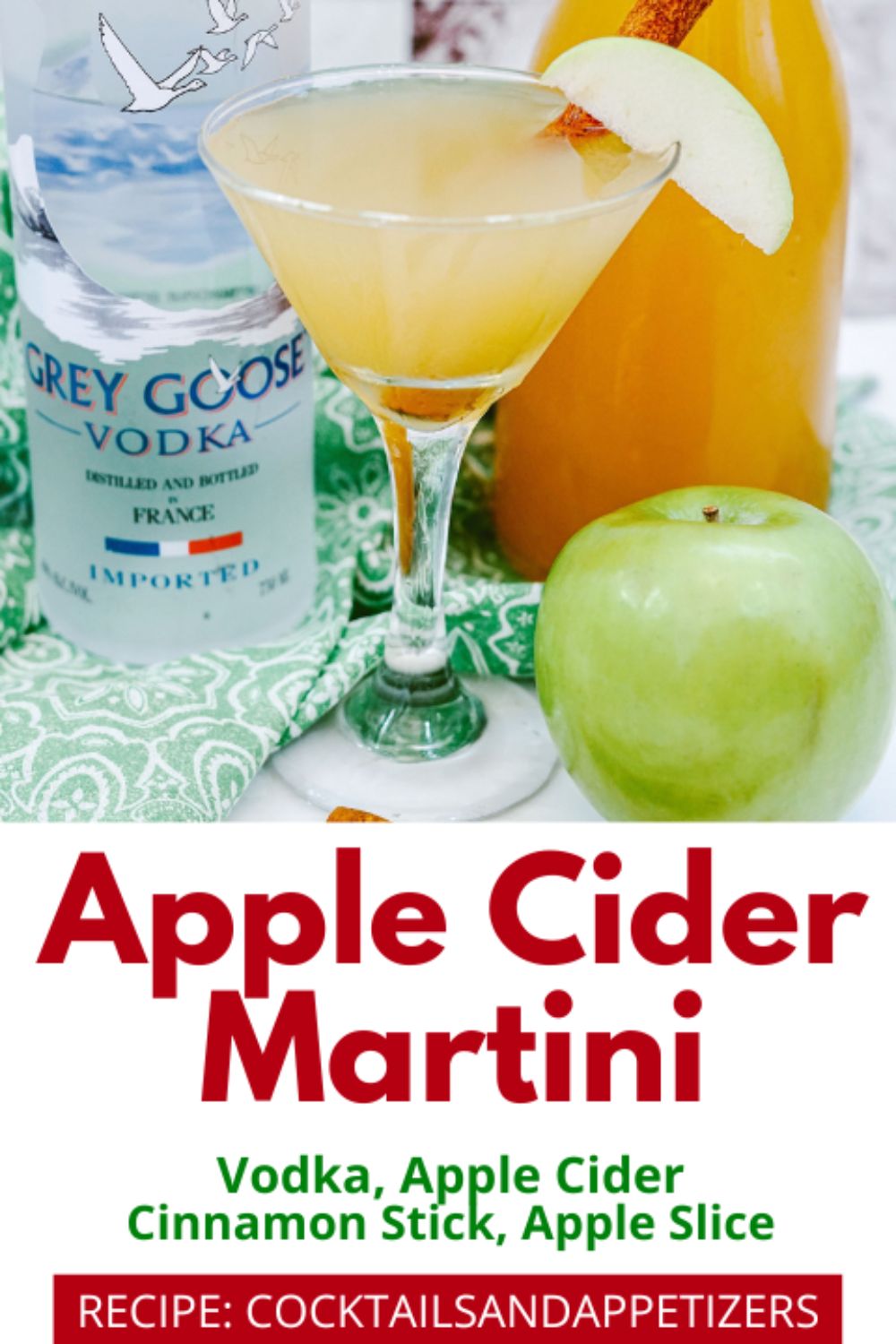 Apple Cider Martini in a martini glass