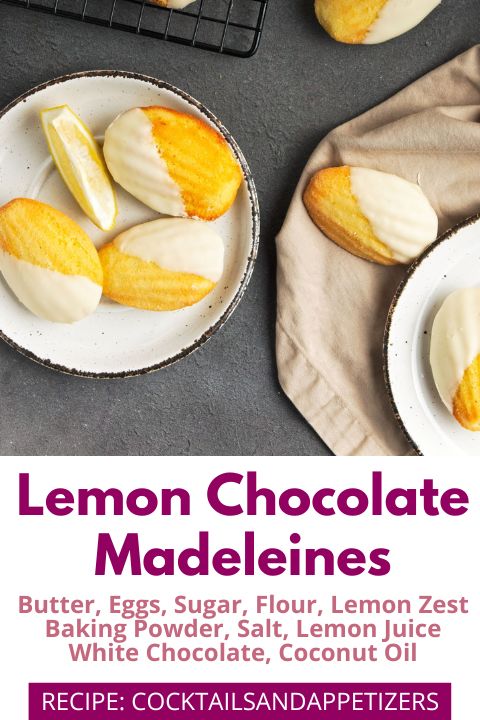 Lemon White Chocolate Madeleines on a white plate