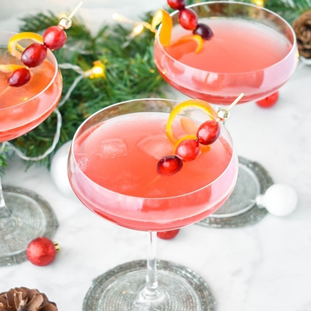 Holiday Cocktail With Cranberry
