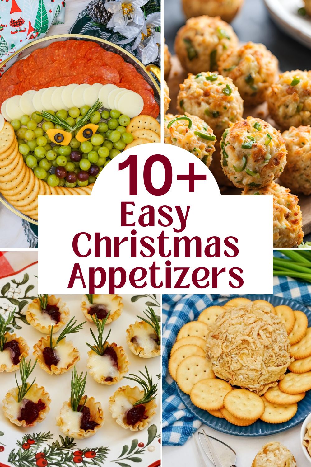 Easy Christmas appetizers on a serving table.